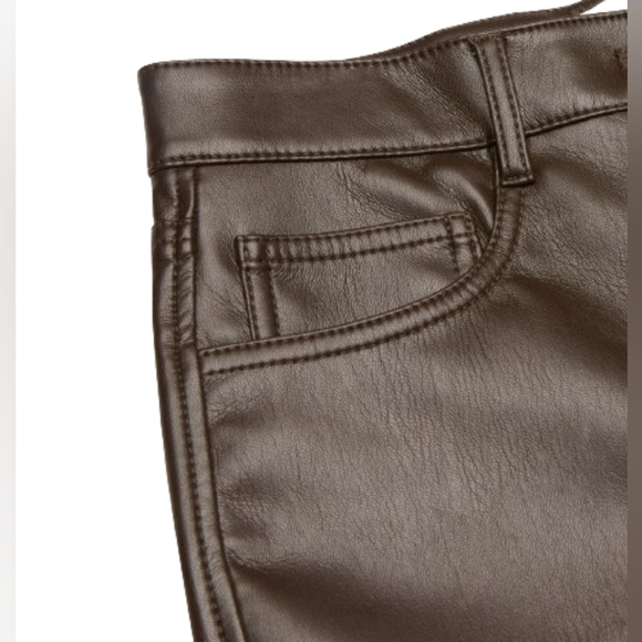 Aritzia Wilfred The Melina Vegan Cropped Pant in Rich Mocha Brown Women's Size 4 - Picture 6 of 16